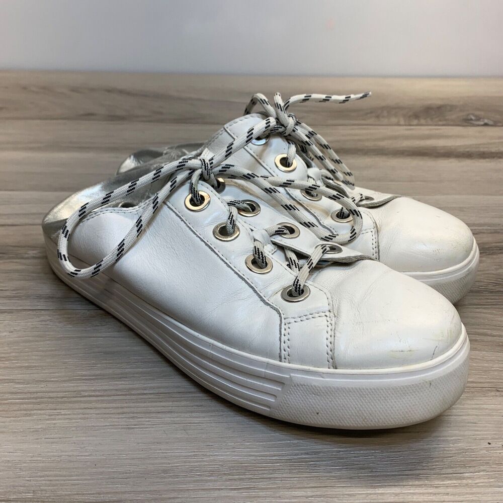 Earth Womens 9 Rosewood Cedarwood Leather Low Tops Lace Up Sneakers White Shoes